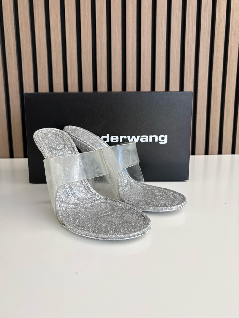 Auth ALEXANDER WANG Metallic Jelly Heels